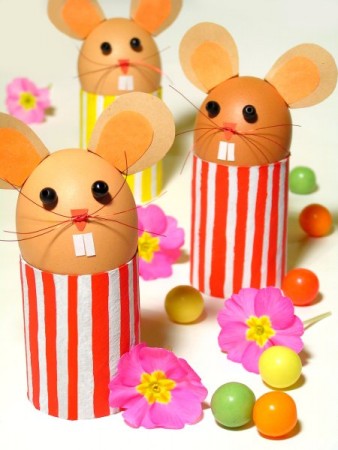 Myšák z ruličky papíru, jarní dekorace z vajíček na míru :o)